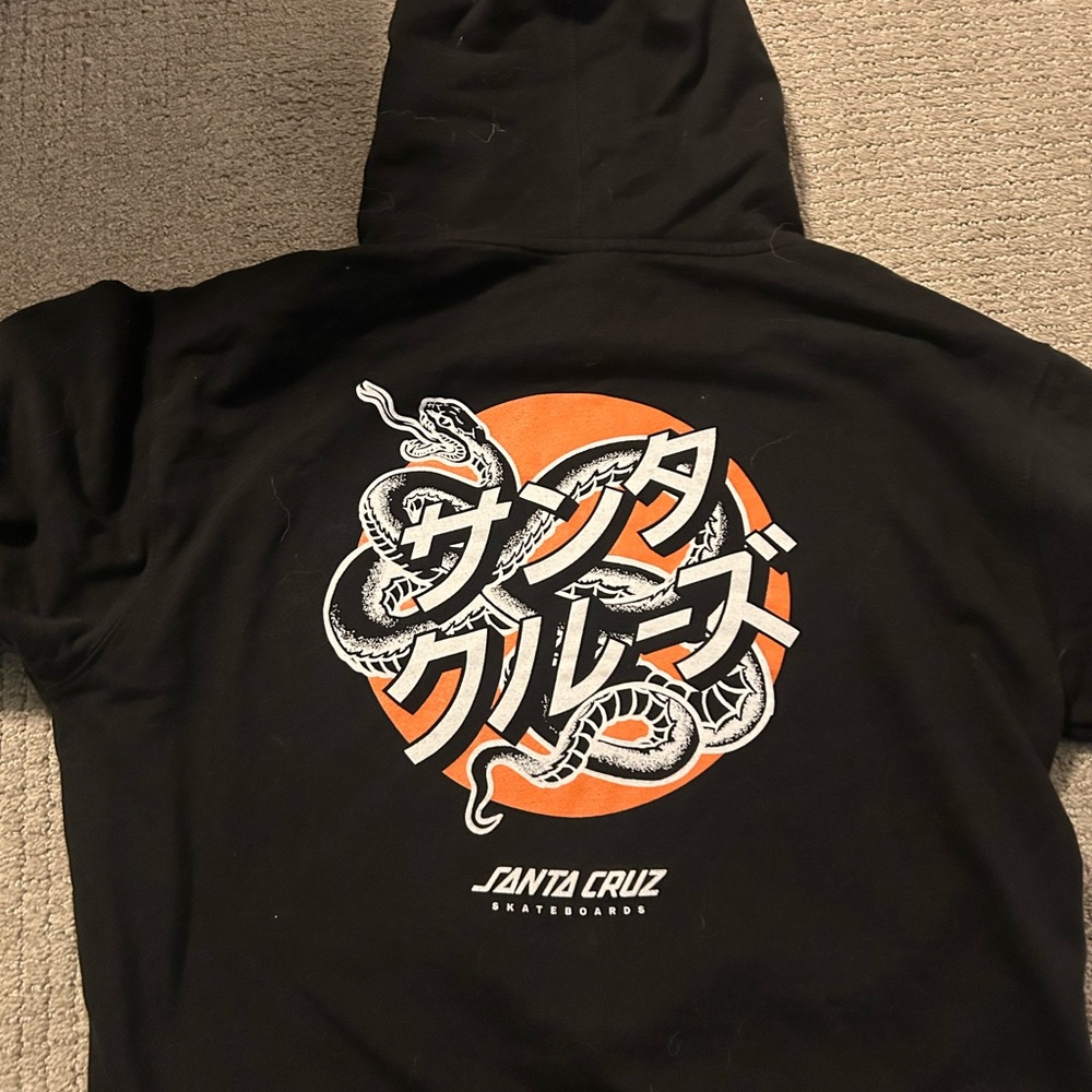 Santa Cruz Black Hoodie with Logo Tag